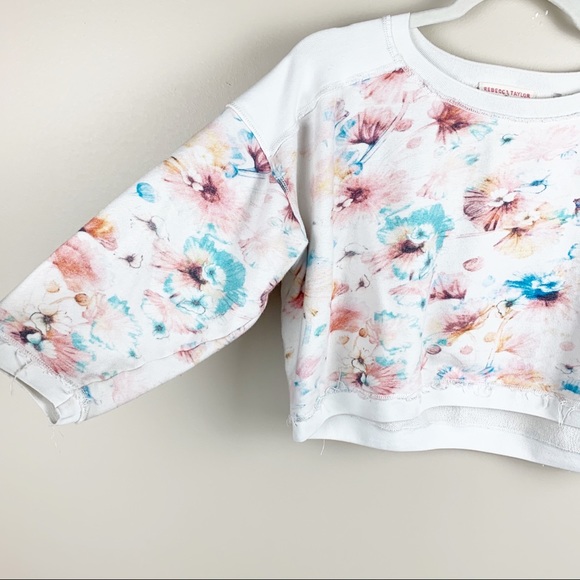 Rebecca Taylor 3/4 Sleeve Poppy Sweatshirt Size S - Picture 4 of 8